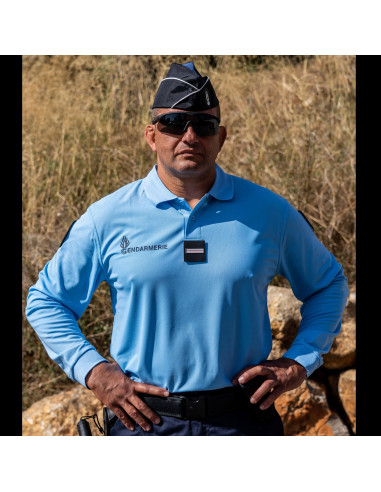 POLO GENDARMERIE MANCHE LONGUE COOLDRY BLEU
