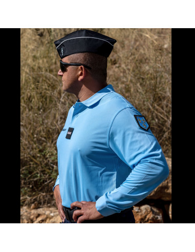 POLO GENDARMERIE MANCHE LONGUE COOLDRY BLEU