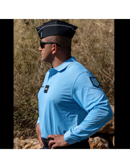 POLO GENDARMERIE MANCHE LONGUE COOLDRY BLEU
