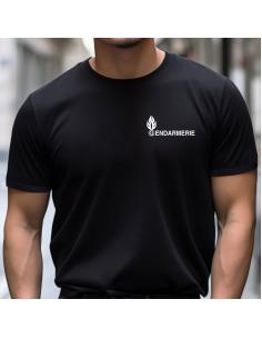 T-SHIRT NOIR IMPRIME GENDARMERIE DEPARTEMANTALE