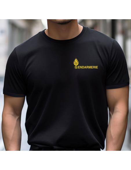 T-SHIRT NOIR IMPRIME GENDARMERIE MOBILE