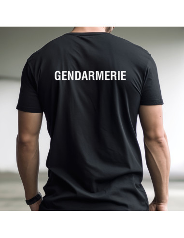 T-SHIRT NOIR IMPRIME GENDARMERIE DEPARTEMANTALE