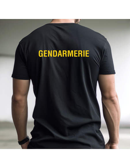 T-SHIRT NOIR IMPRIME GENDARMERIE MOBILE
