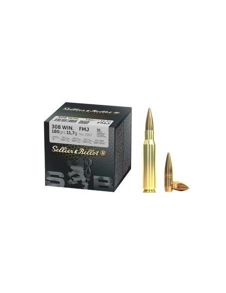 CARTOUCHES SB .308 WIN FMJ 180gr x50