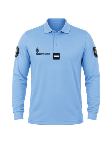 POLO GENDARMERIE MANCHE LONGUE COOLDRY BLEU