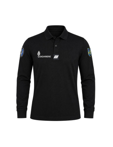 POLO GENDARMERIE MANCHE LONGUE COOLDRY NOIR