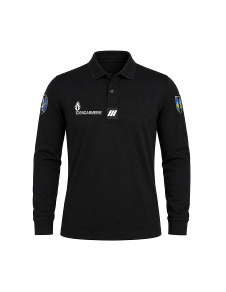 POLO GENDARMERIE MANCHE LONGUE COOLDRY NOIR