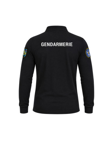POLO GENDARMERIE MANCHE LONGUE COOLDRY NOIR