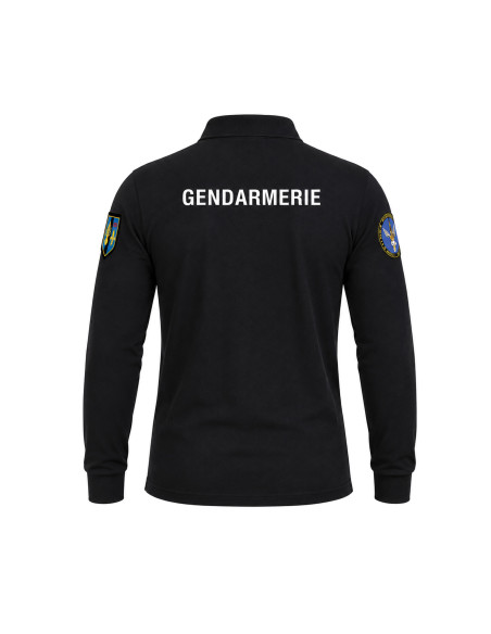 POLO GENDARMERIE MANCHE LONGUE COOLDRY NOIR