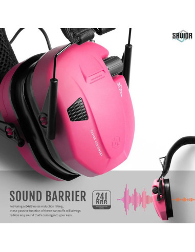 CASQUE APOLLO ANTI-BRUIT ELECTRONIQUE ROSE