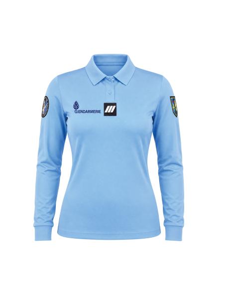 POLO GENDARMERIE BLEU FEMME MANCHES LONGUES COOLDRY