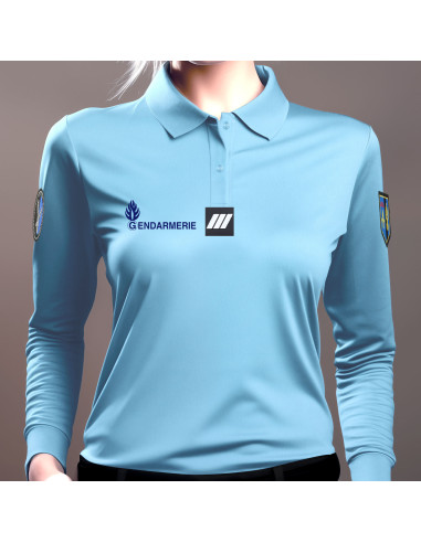 POLO GENDARMERIE BLEU FEMME MANCHES LONGUES...