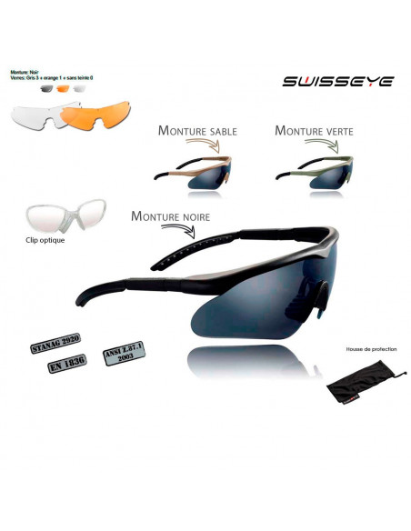 LUNETTES BALISTIQUES RAPTOR - NOIR