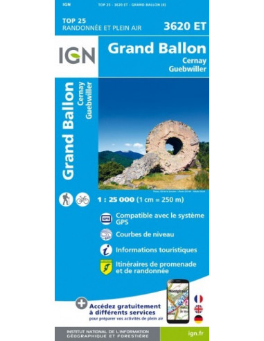 Carte IGN 3620ET Grand Ballon