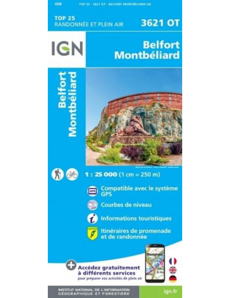 CARTE IGN 3621OT BELFORT / MONTBELIARD