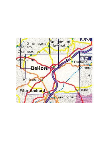 CARTE IGN 3621OT BELFORT / MONTBELIARD