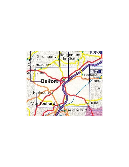 CARTE IGN 3621OT BELFORT / MONTBELIARD