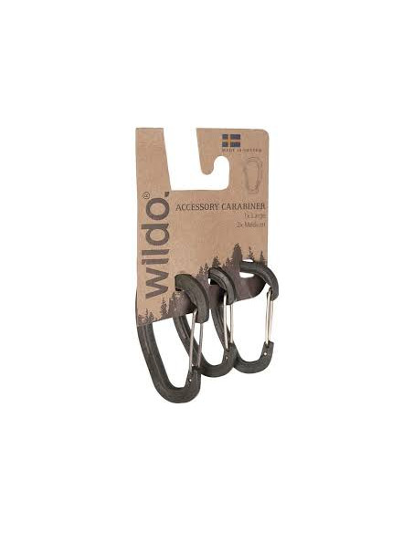 LOT DE 3 MOUSQUETONS WILDO (35 et 50kg de Capacité de charge)