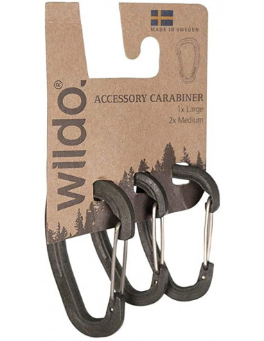 LOT DE 3 MOUSQUETONS WILDO (35 et 50kg de...