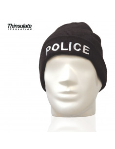 BONNET NOIR BRODE POLICE
