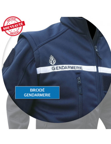 SOFTSHELL GENDARMERIE 2 EN 1 MANCHES AMOVIBLES