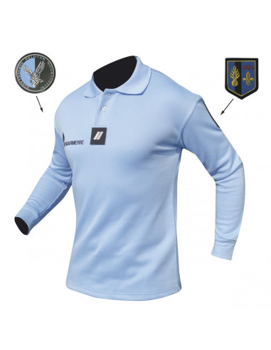 POLO GENDARMERIE MANCHE LONGUE COOLDRY BLEU