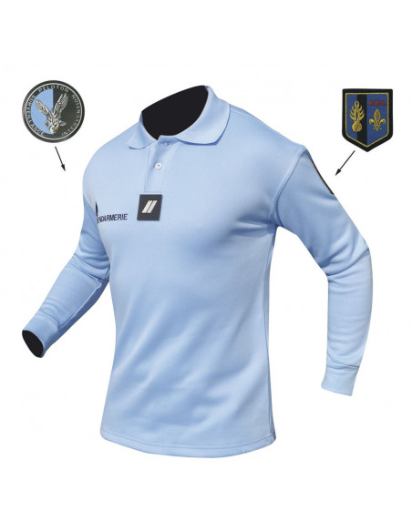 POLO GENDARMERIE MANCHE LONGUE COOLDRY BLEU