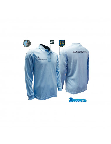 POLO GENDARMERIE MANCHE LONGUE COOLDRY BLEU