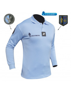 POLO GENDARMERIE MANCHE LONGUE COOLDRY BLEU